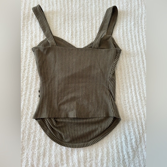 Express Green Ribbed Fitted Tank Top - Picture 9 of 9